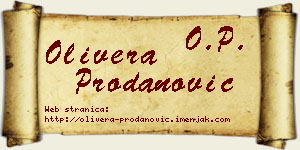 Olivera Prodanović vizit kartica